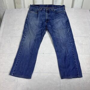 Levi's 505 Mens Straight Leg Jeans Jeans Blue Denim Whisker Zipper Fly W36 L30